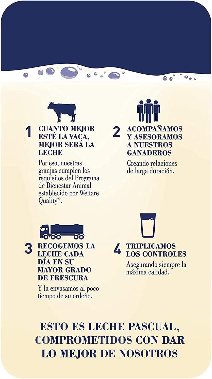 Pascual – Leche Semidesnatada Sin Lactosa Bienestar Animal, 6 x 1L - Imagen 9