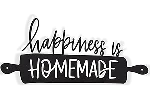 Kitchen Signs Wall Decor, Farmhouse Happiness is Homemade Sign