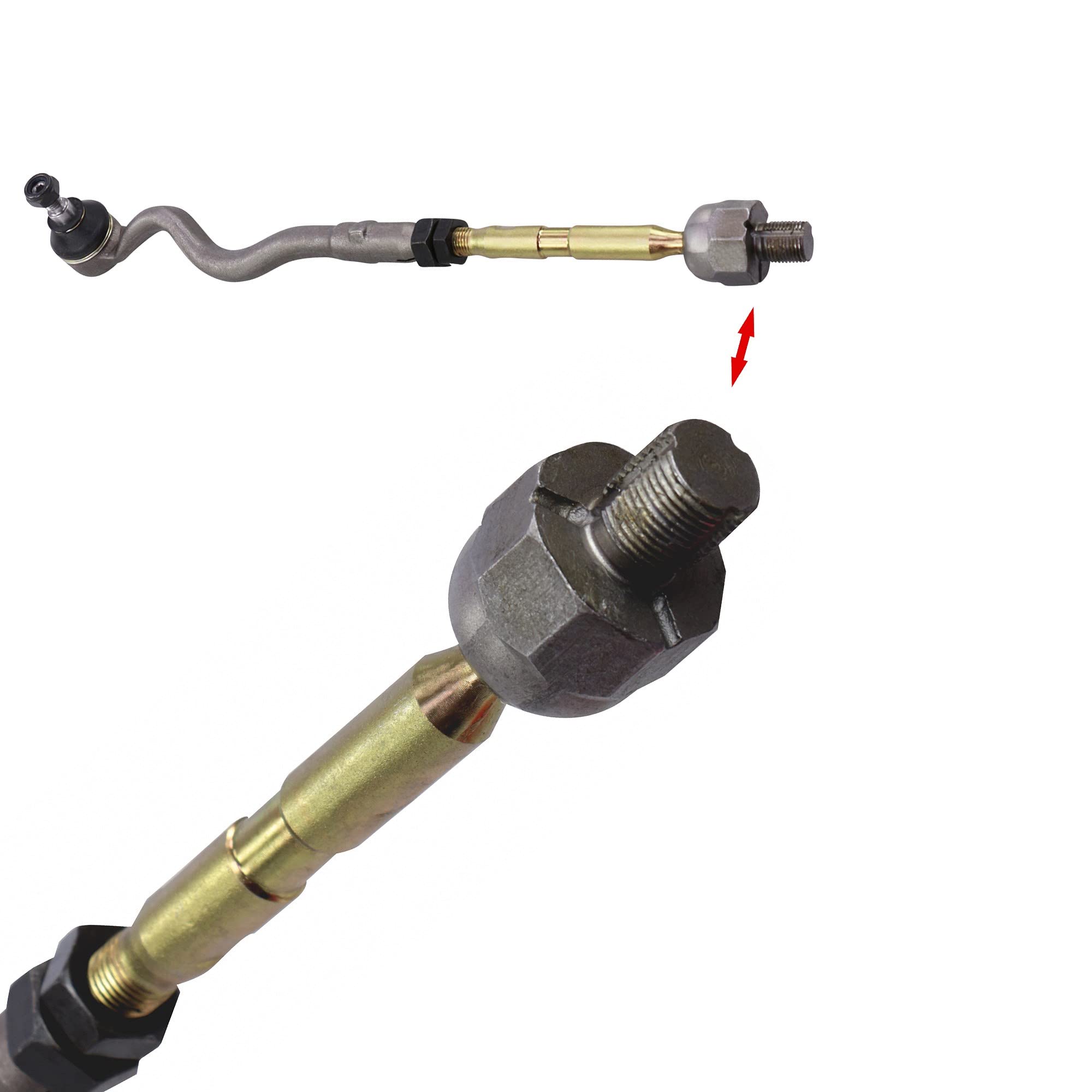 ATEC Germany 2x tiranti anteriori, 1x set di cuffie per lo sterzo Compatibile con BMW Serie 3 (E46), Serie 3 Cabrio (E46), Serie 3 Compact (E46), Serie 3 Coupé (E46), Serie 3 Touring (E46)