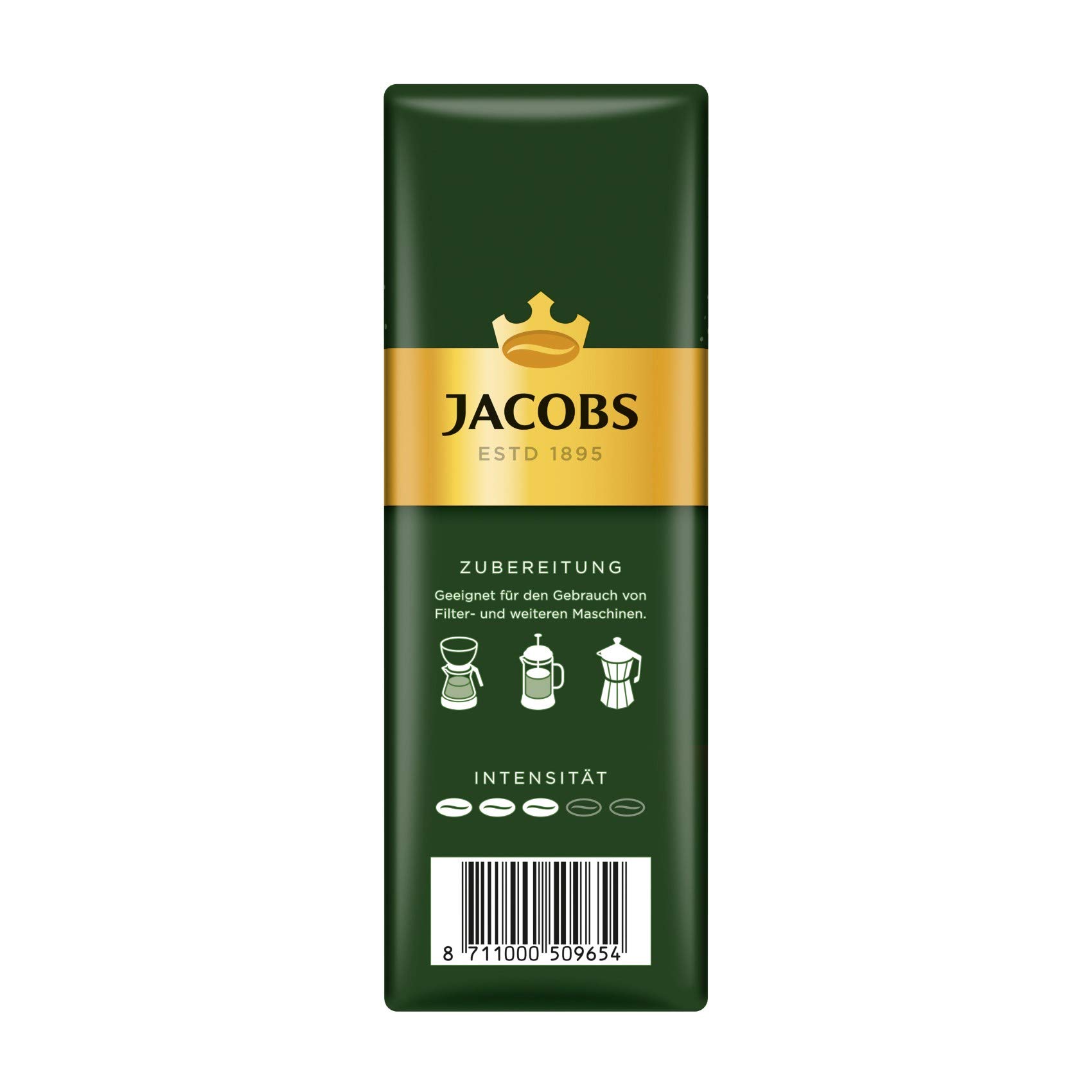 Jacobs Filterkaffee Krönung Entkoffeiniert, 12er Pack, 12 x 500 g gemahlener Kaffee