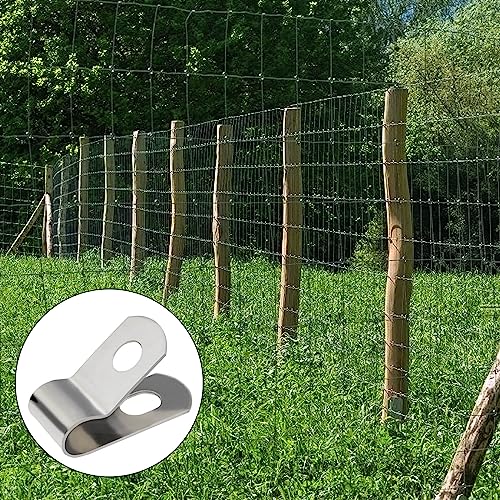 BESTEEL Upgraded 200 Pcs T304 Stainless Steel Wire Clips Cord Clamp Agricultural Fencing Fence Wire Clamps for 4, 6, 8, and 10-16 Gauge Wire Fencing Livestock Fencing clips for Wood, Metal or Vinyl - Thumbnail 7
