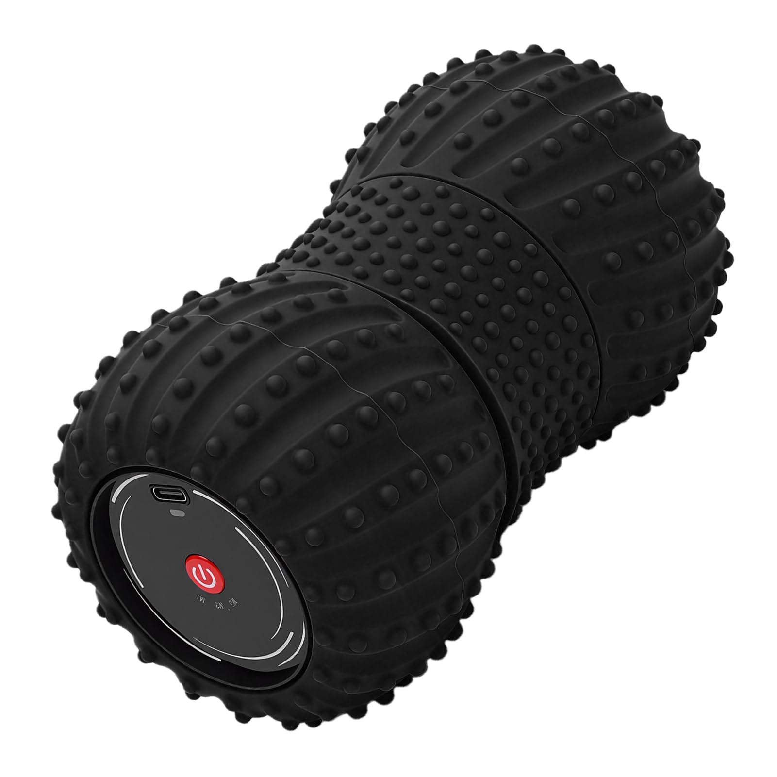 Pssopp Boule de Massage électrique aux Cacahuètes, Rouleau de Balle de Yoga en Plastique avec Système Sonore intégré, équipement de Relaxation Musculaire Rechargeable de 800 MAh pour les (BLACK)