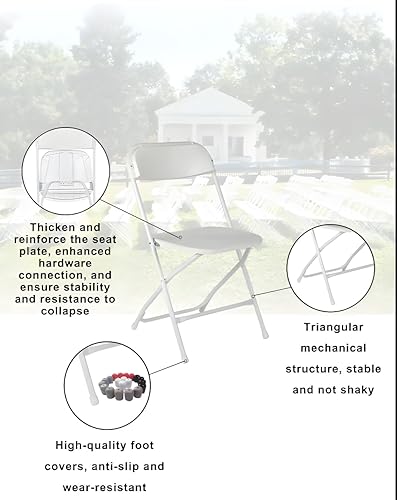 Miniatura 5 de JB Tools Juego de mesa y silla plegable de 5 piezas, incluye mesa de tarjetas de media plegado de 34 x 34 pulgadas y 4 sillas plegables de plástico,