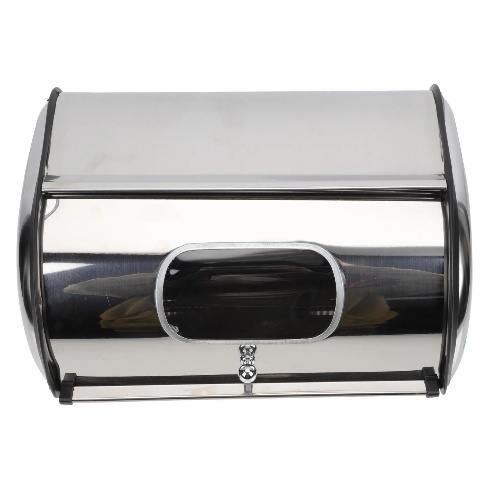 Panera Caja de pan, contenedor cocina, soporte almacenamiento, rollo encimera inoxidable, Metal, tapa acero, función organizadora grande