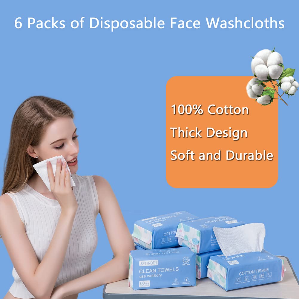 Lingettes bébé nettoyantes coton jetables visage 20x20cm 360 lingettes démaquillantes 6 paquets