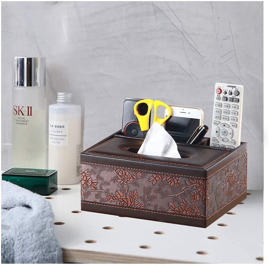 Image of Handcuffs Desk Organiser Office Table Tissue Holder | PU Leather | Remote Stand | Storage Case | Stationery Box | Mobile | Phone | Pen | Pencil | Organizer (Maroon), Black
