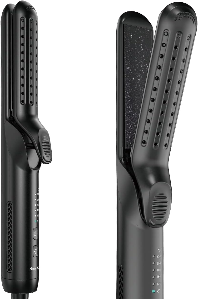 Ceramic Airflow Curl-N- Straight, Black, Corded Electric, Black