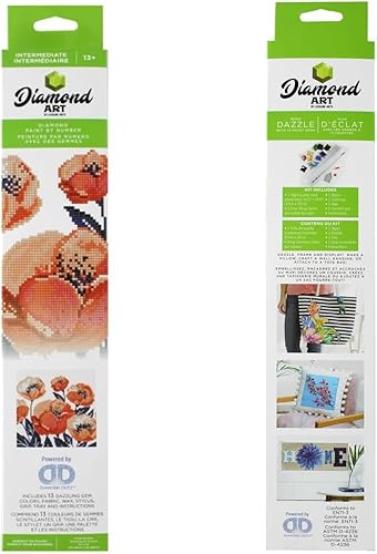 Miniatura 6 de DIAMOND ART BY LEISURE ARTS Amapolas, 12 x 12 pulgadas, kits de pintura de diamantes intermedios para adultos, arte para adultos, kit, pintura