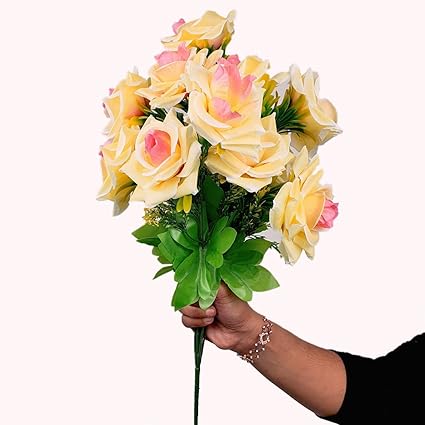 Litleo12 Point bunchFor Any vase Pink Daisy Artificial Flower (13 inch, Pack of 1, Flower Bunch (White)