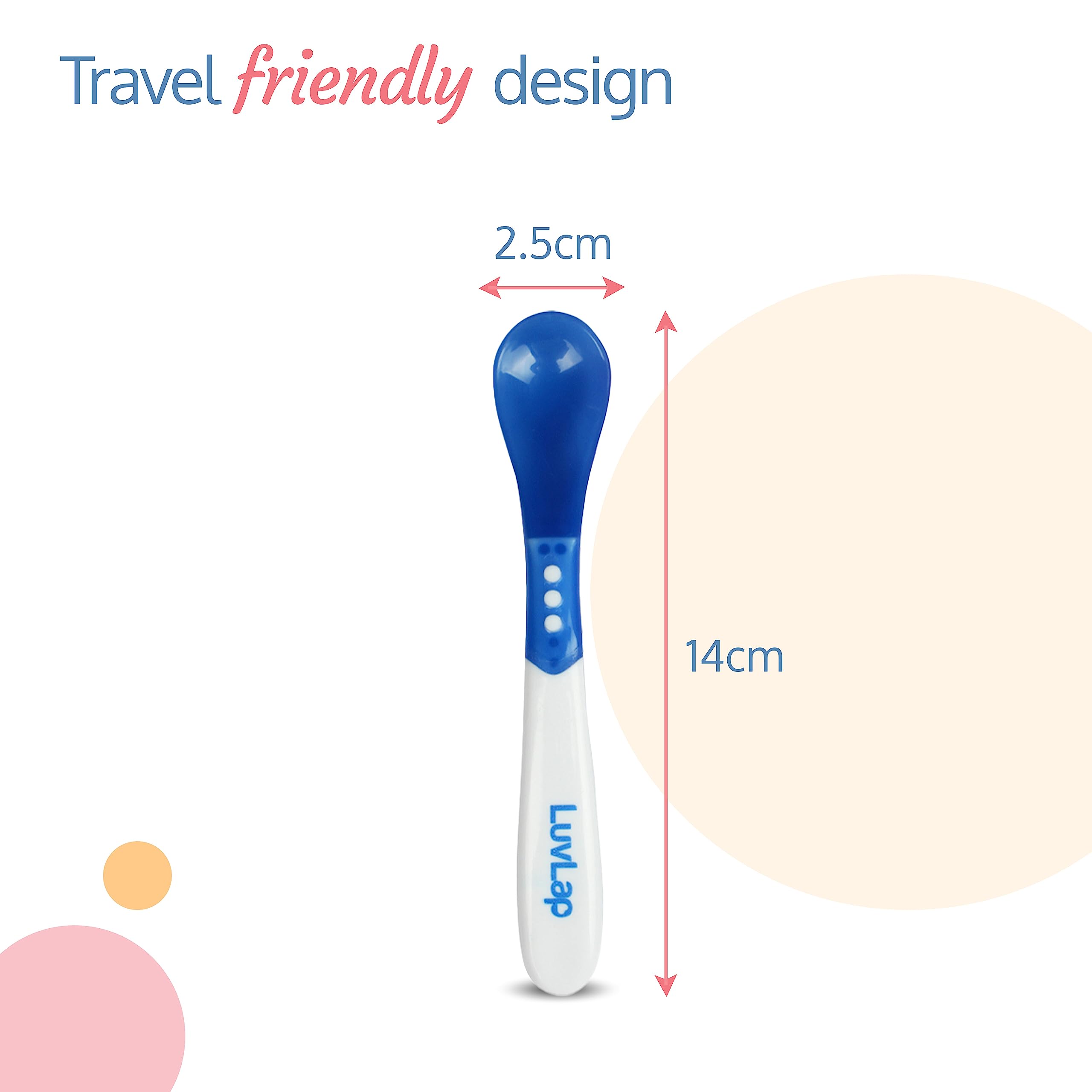 LuvLap Heat Sensitive Baby Feeding Spoon Set of 4, Bpa Free,Food Grade Heat Sensitive Silicone Spoons Self Feeding Utensil, Baby Weaning Spoon for Kids, 3 Months+ (Multicolor), 140 Millimeter - Image 5 thumbnail