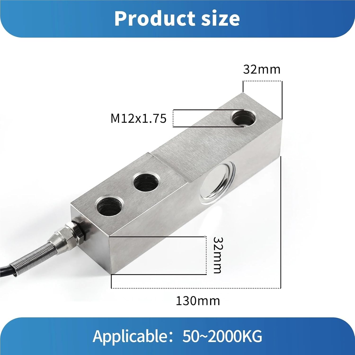 Beam Type Load Cell Sensor for Platform Scales with Weighing Legs Test Compression Force Weight Pressure for Scale(Range 0-3T)