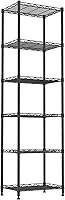 REGILLER 6-Tier Adjustable Wire Shelving Unit - Heavy Duty Steel Storage Rack for Kitchen Bathroom Pantry Closet, Black 16.8"W x 11.7"D x 63"H