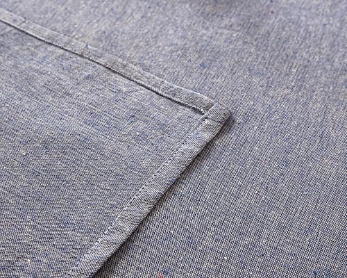 Nappe rectangulaire bleue en coton et lin de qualité supérieure
