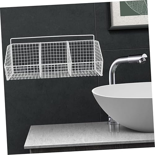 Miniatura 9 de 2 cestas de almacenamiento de cocina de montaje en pared, organizador colgante de acero al carbono con estructura de malla para frescura y ahorro de