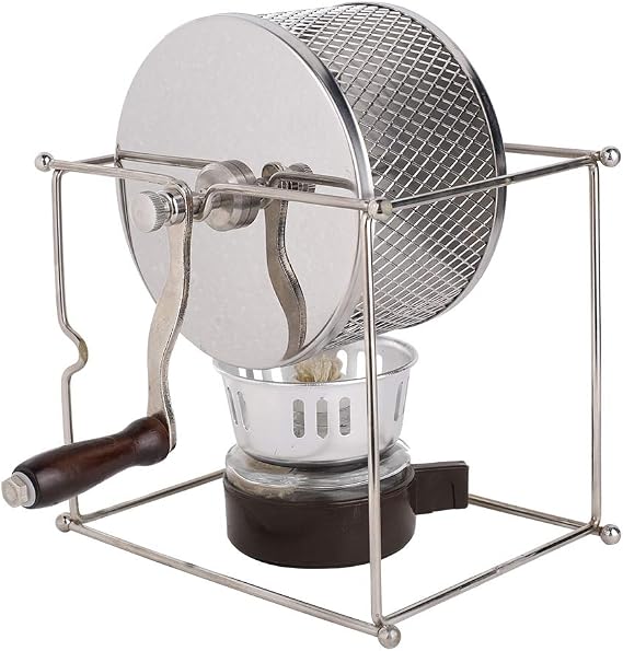 Fdit 1Pc Mini Manual Coffee Beans Roasting Machine DIY الفولاذ المقاوم للصدأ بكرات مع مقبض