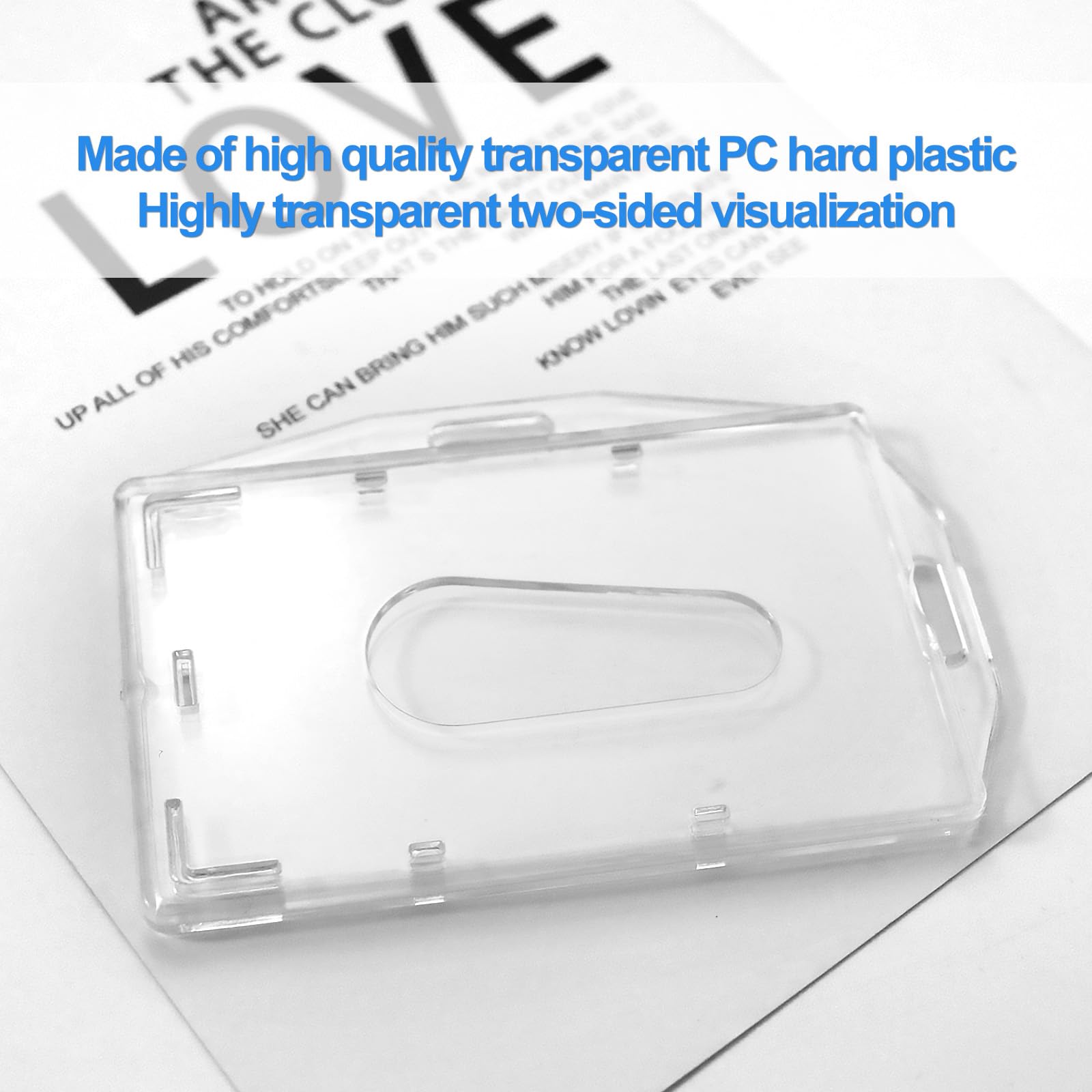 Redamancy 2 Pcs Badge Holder Vertical y Horizontal Tarjetas de Porta Tarjetas Identificativas con Ranura para el Pulgar