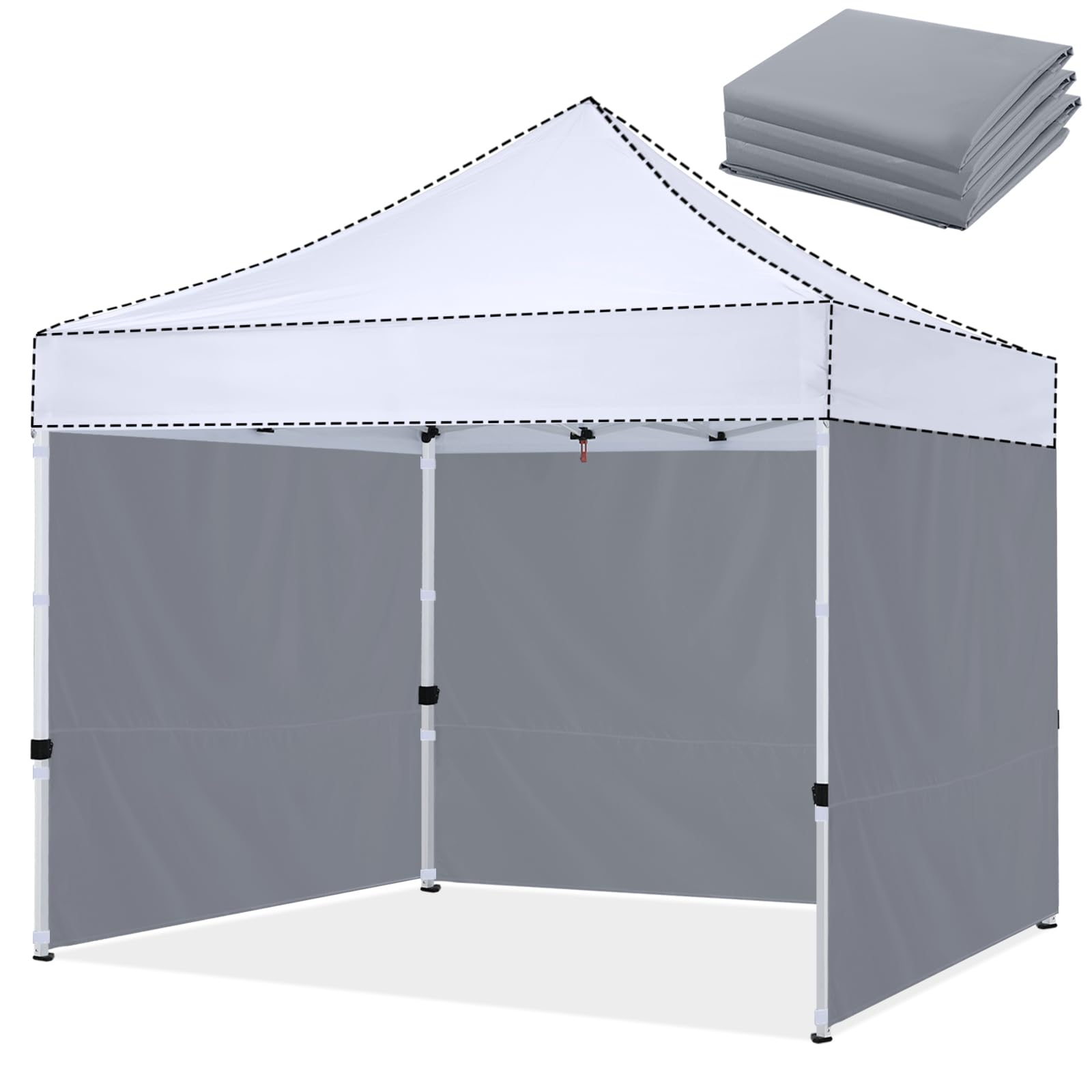 HLong Toldo para toldo desplegable de 10 x 10 pies, 3 piezas, color gris