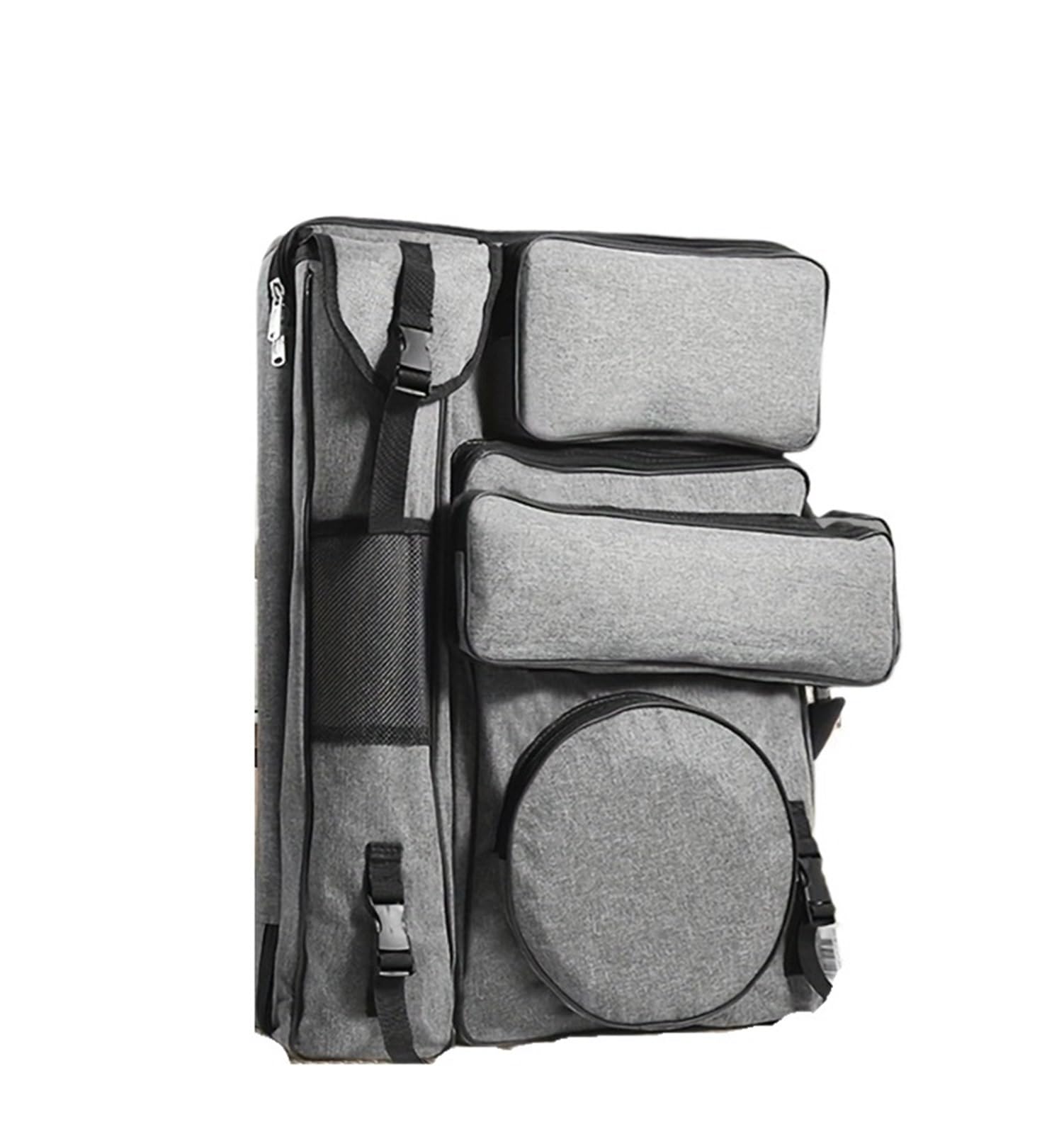 Portafolio de artista, Estuche de portafolio arte, mochila for pintura bocetos, tablero dibujo, caballete for artistas al aire libre, negro y gris(Grey)