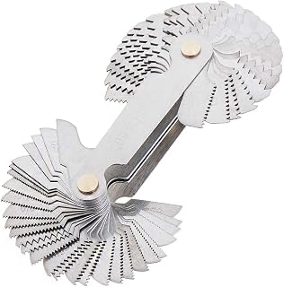 ChgImposs Thread Pitch Gauge - Metric Imperial US Screw Gauge 55° Whitworth & 60° Metric/US for Lathe Tool Checks