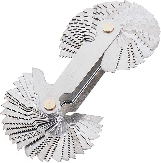 ChgImposs Metric & Imperial Screw Gauge SAE Whitworth 55 Degree & Metric 60 Degree & US 60 Degree Thread Pitch Gauge for Industrial Measurement