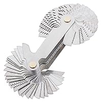 Vista 1 de ChgImposs Medidor de paso de rosca métrico e imperial y estadounidense SAE Whitworth 55 grados y métrico 60 grados y estadounidense 60 grados