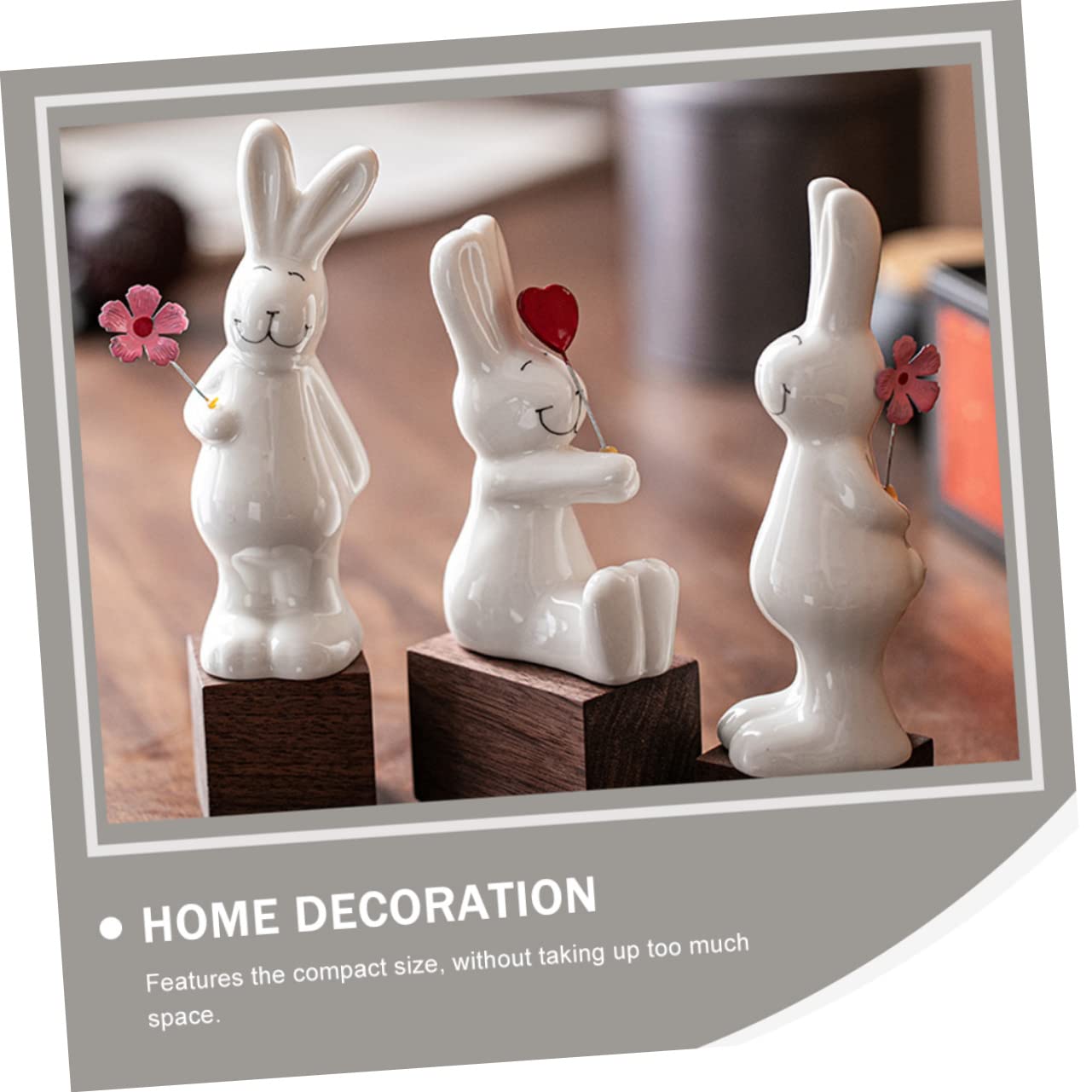 Cabilock 6pièces Décoration De Table Forme De Lapin Statue Décorative Céramique Accessoire De Photographie pour Maison Et Bureau