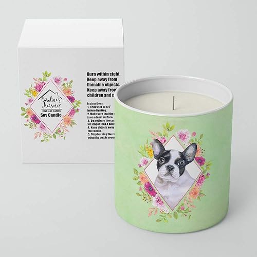 Miniatura 2 de Carolines Treasures CK4303CDL - Vela decorativa de soja de 10 onzas diseño de Bulldog francés 10 onzas multicolor