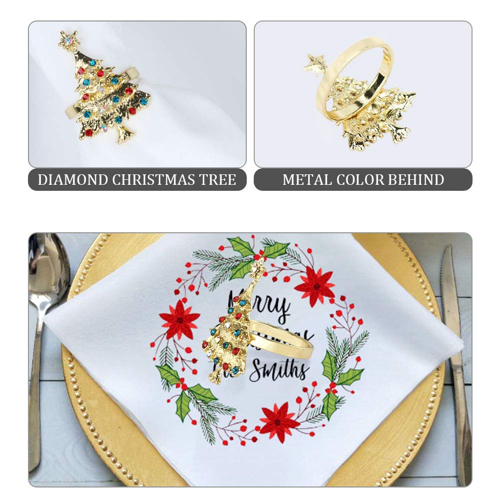 Lot de 8 ronds de serviette en métal Motif feuille d'or | Leroy Merlin