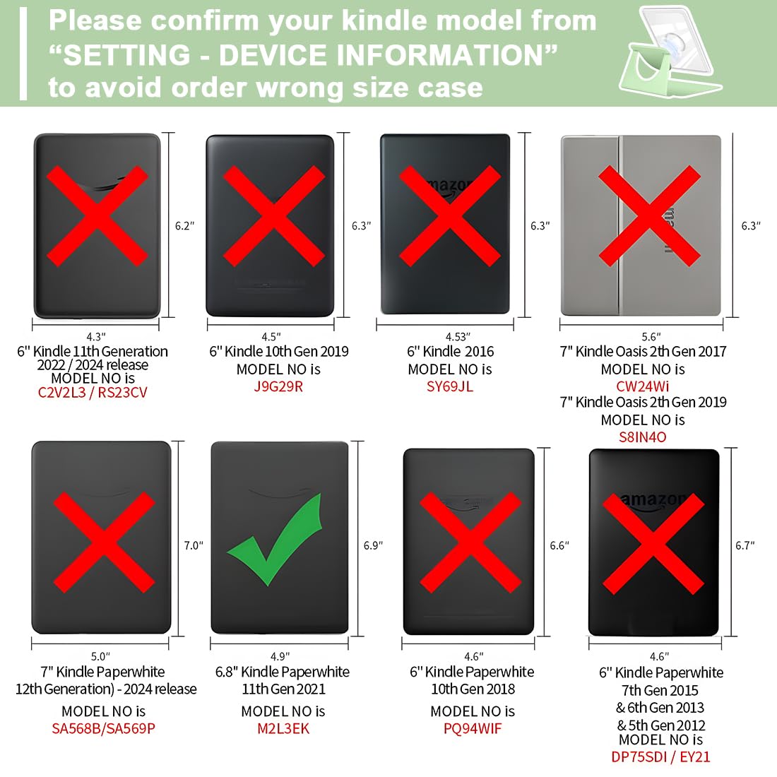 Coque magnétique détachable pour Kindle Paperwhite 11ème Gen 2021 6.8"/Signature Edition vert matcha lecture légère protection parfaite, liseuse, coque paperwhite - 2