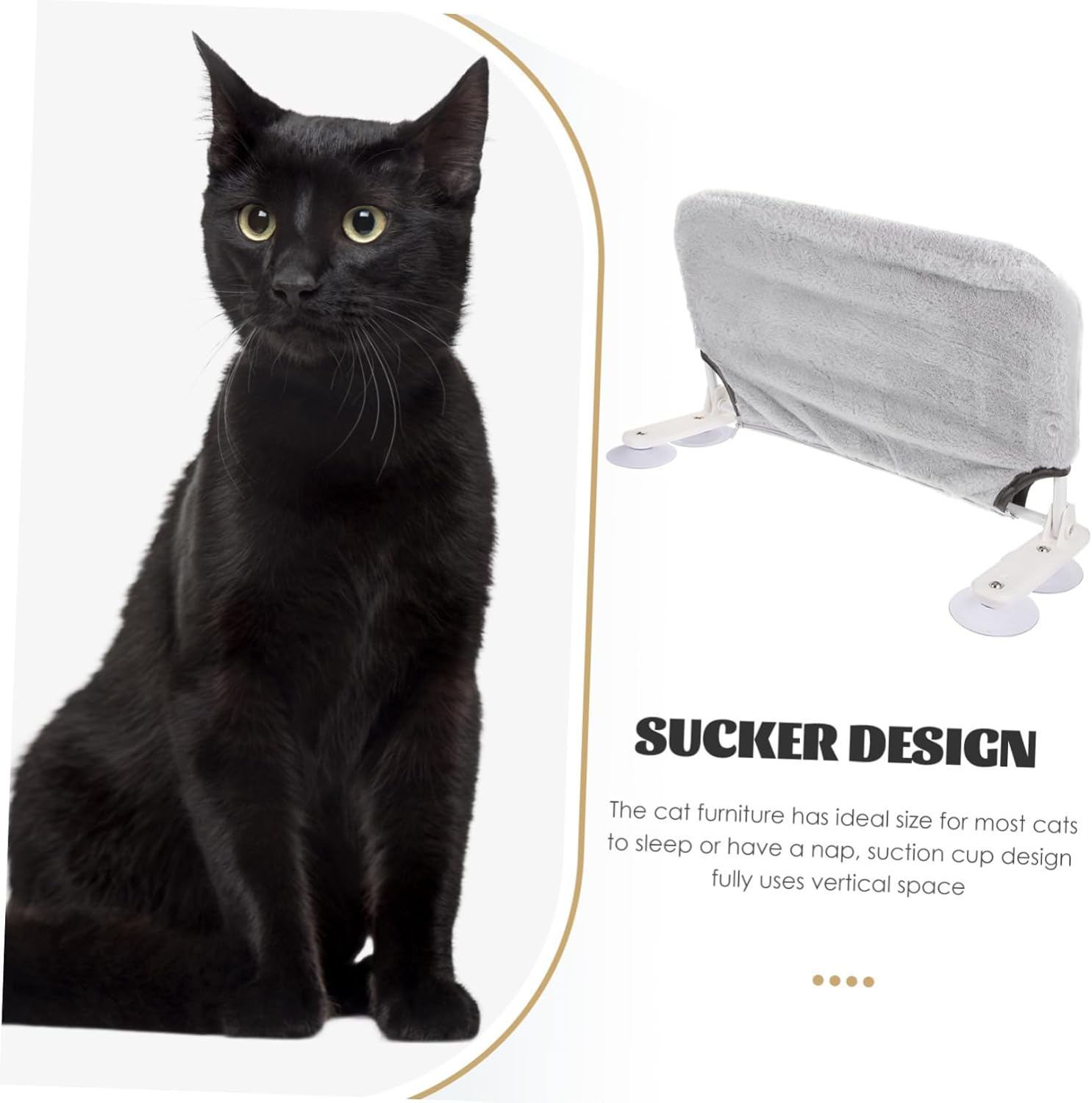 Cat Hammock Window Mounted Suction Cups Cat Bed for Sleeping Climbing Soft Comfortable Space-Saving Design