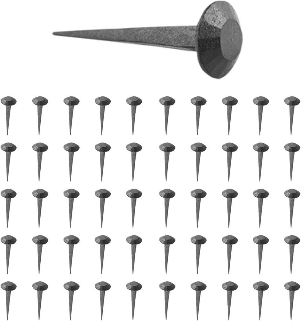 Renovators Supply Black Wrought Iron Nails 2 3/4 Inches Long Round Clavos Decorative Nails for Barn, Gate, Window Shutter Or Doors with Black Powder Coat Finish Home Hardware Pack of 50