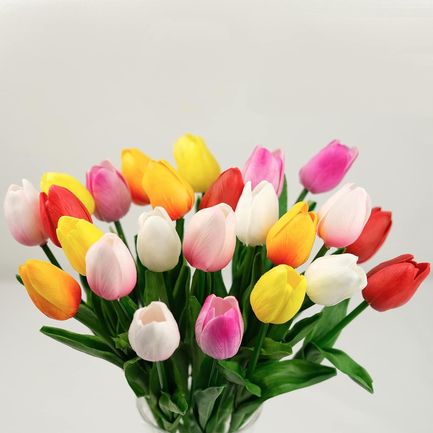 Vibrant Multicolor Artificial Tulips Bouquet - Pack of 10 Flowers (5 cm, Multicolor) (B0D7DK3261) Amazon Price History, Amazon Price Tracker