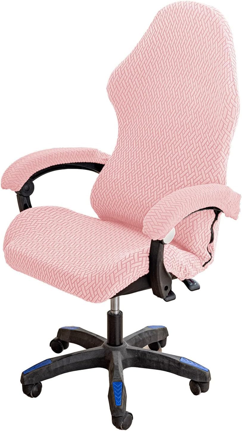 Office Chair Cover Stretch Chair Covers Ergonomic Office Computer Chair Cover with 1 Pair Armrest Cover Removable for