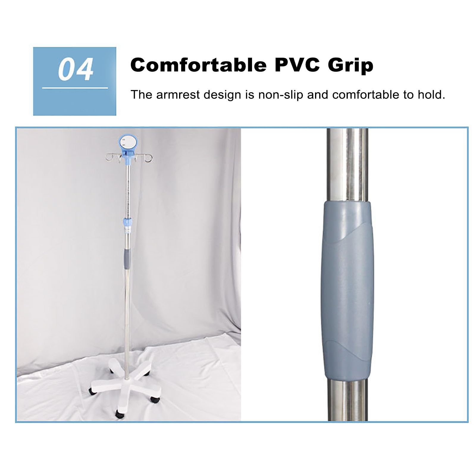 Soporte para Suero Intravenoso, Soporte para Bolsa de Goteo, Soporte para Poste Plegable para Atención Domiciliaria en la Clínica