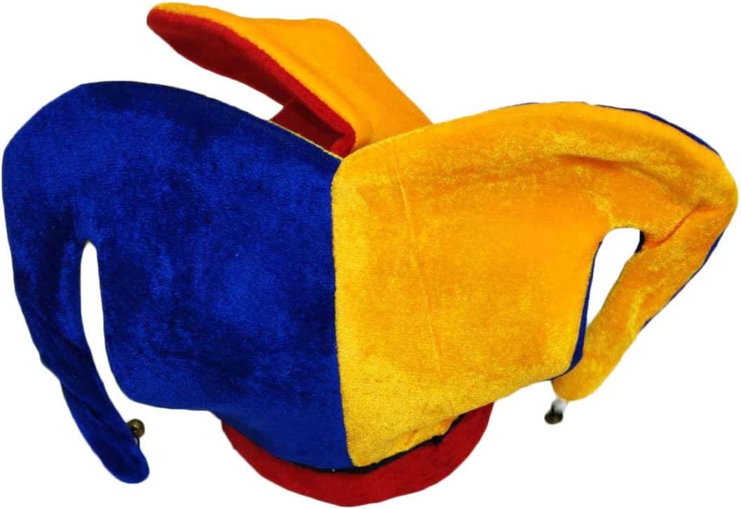BookMyCostume Rainbow Jester Clown Joker Hat for Adults Fancy Dress Costume Accessories, Multicolor