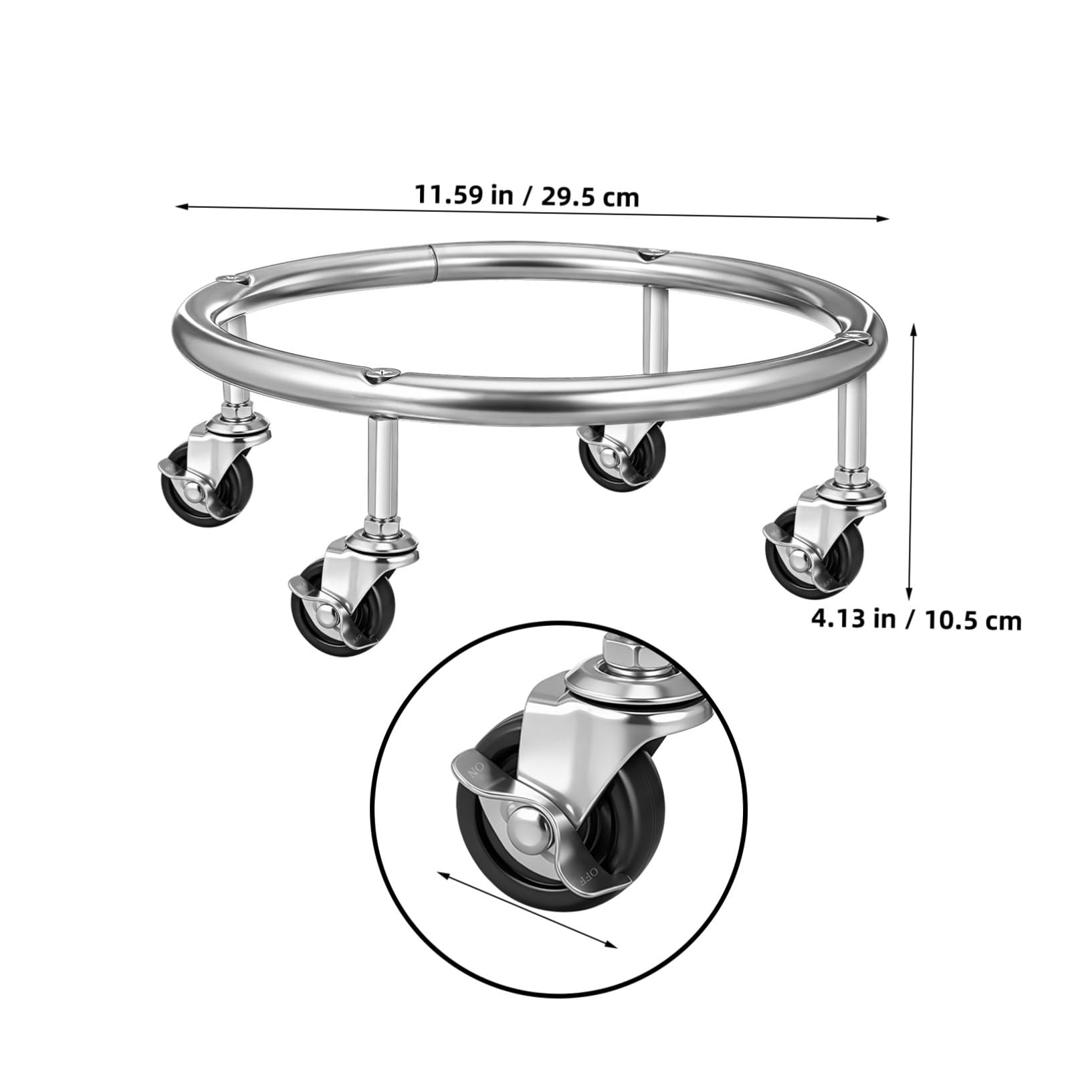 Support Mobile pour Bouteille de Gaz Acier Inoxydable avec roulettes et Frein Plateau Stable pour Cylindre Propane Facilitant Le Transport et Usage Quotidien