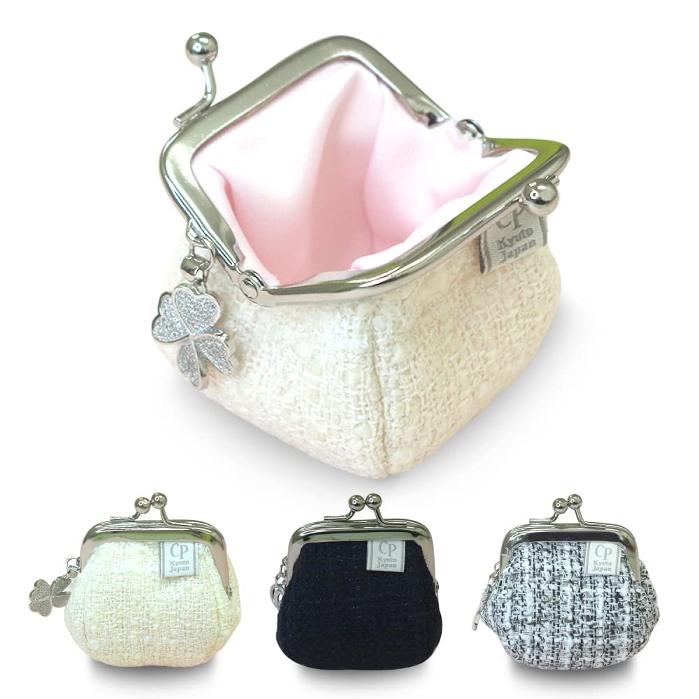CP-KYOTO 동전 지갑 일본산 트위드 소형 귀여운 작은 선물 소형 흰색-Freehip.co.kr