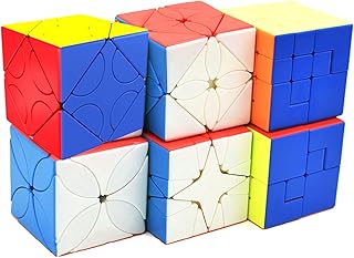 Yealvin Speed Cube Set Stickerless Puzzle Cube Bundle of Polaris Cube Maple Leaf Cube Hunyuan Skewb Cube Lucky Clover Cube Puppet Cube V1 and V2 Puzzle Toys 6Pcs
