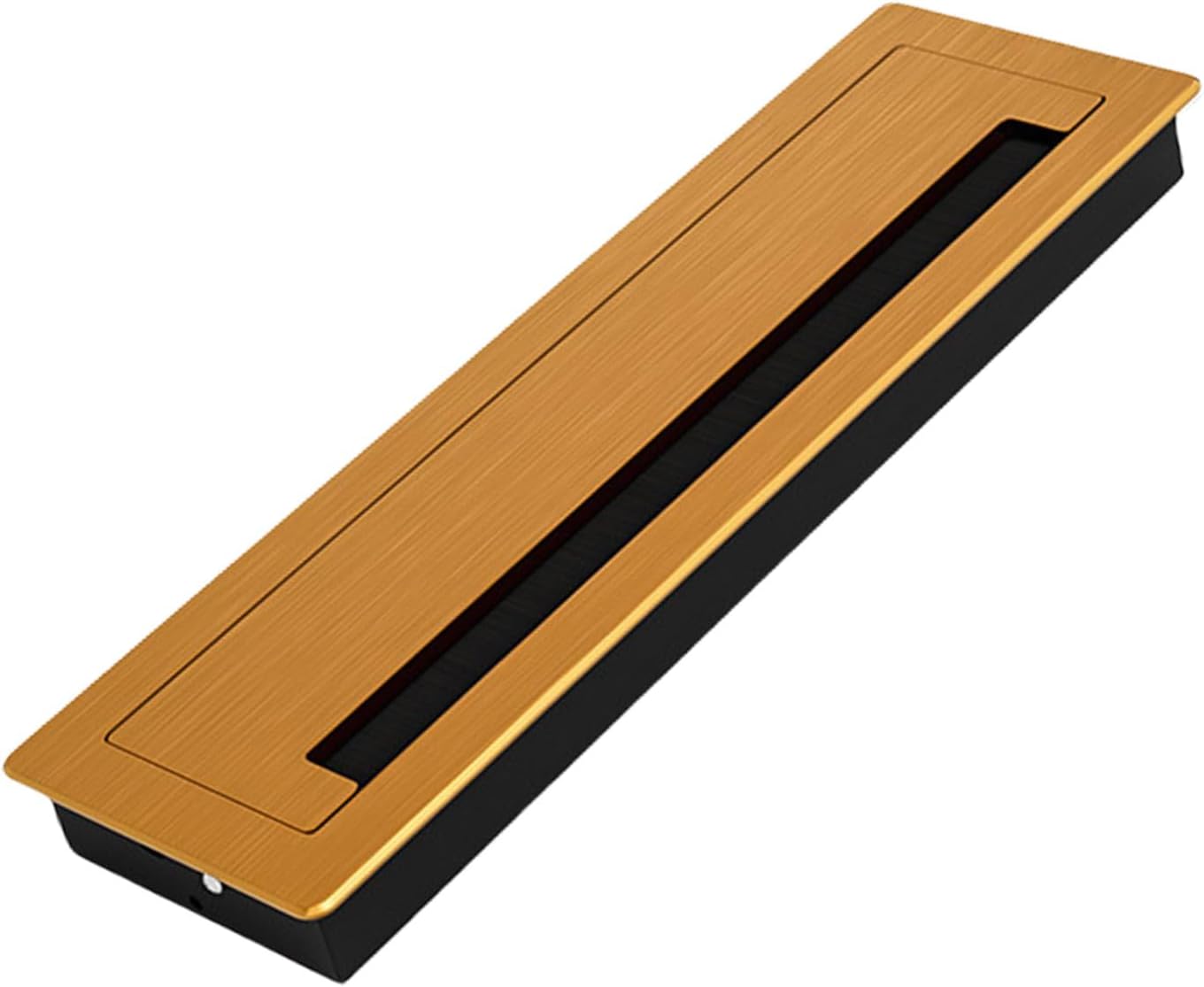 Desk Cable Hole Cover with Brush Insert Metal Rectangle Grommet Thickening Hole Cover for Management Cable Management