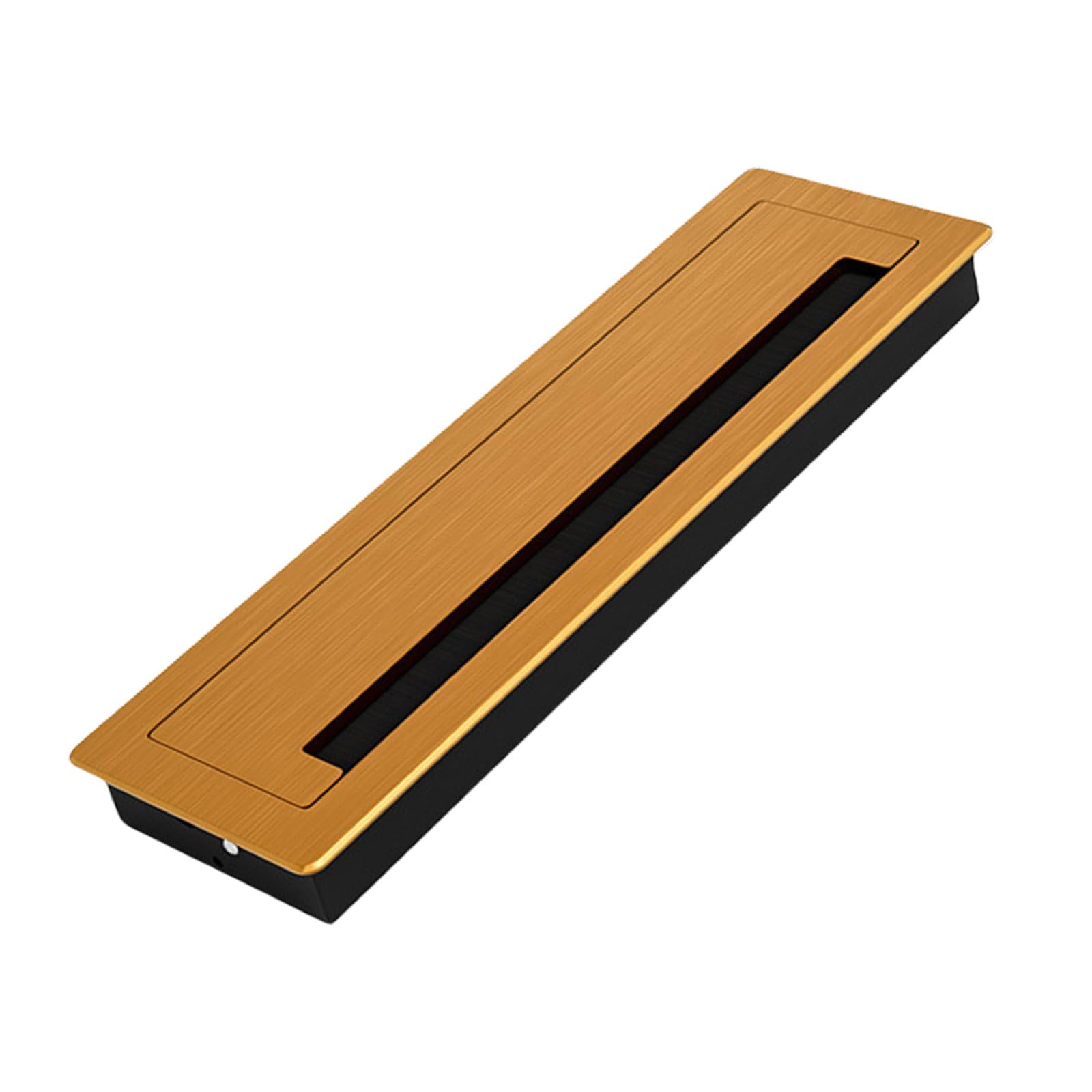 Desk Cable Hole Cover with Brush Insert Metal Rectangle Grommet Thickening Cable Hole Cover for Office Cable Management
