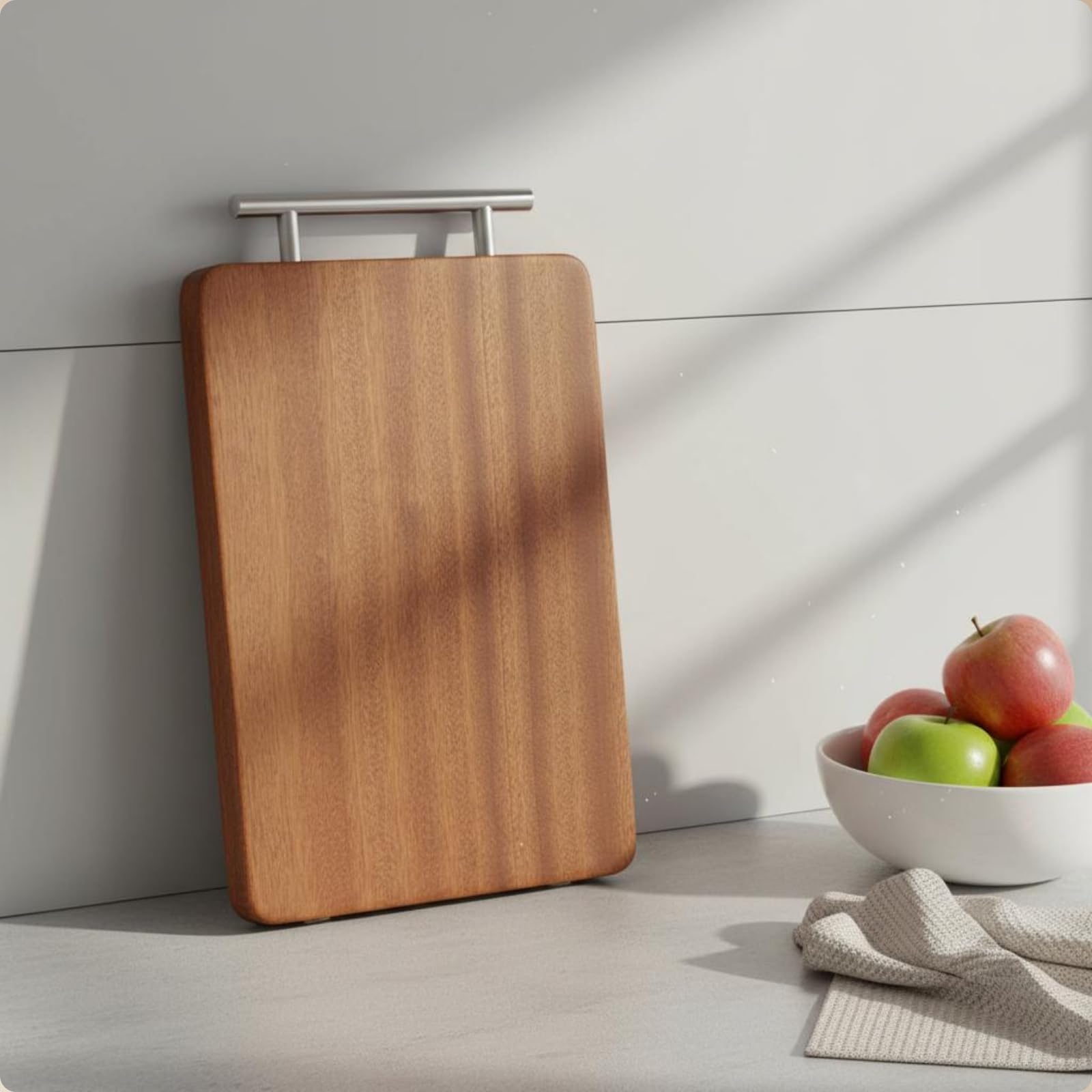 Gralara Tabla de Cortar de Cocina Tabla de Cortar Tabla de Picar Tabla para Rebanar Tabla de Servir Superficie de Madera Estable con Diseño Rectangular y, 40cm 28cm 2.5cm