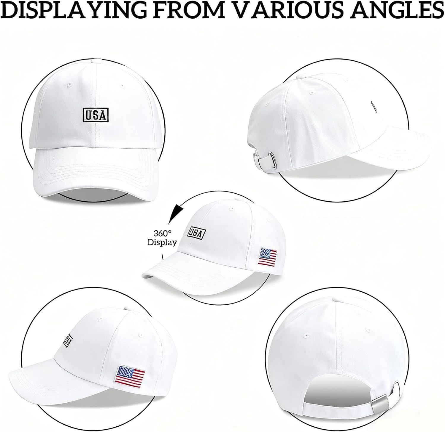 American Flag Patriotic Baseball Cap | Embroidered USA Flag 100% Cotton Adjustable Hat for Men & Women - Image 5