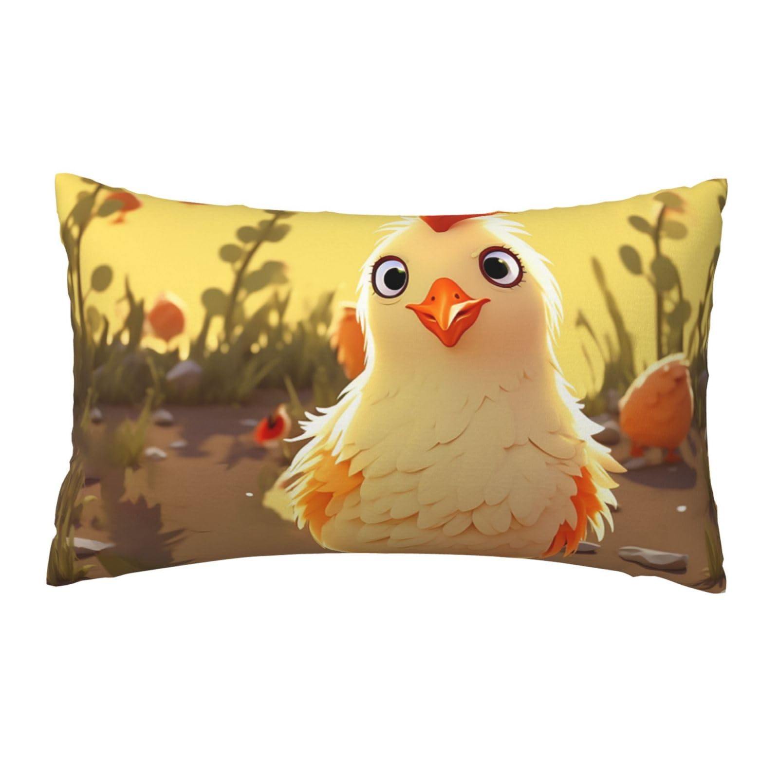 FodPand Luxury Velvet Pillow Cases 12 x 20 inch Super Soft Decorative Throw Pillow Covers - Chicken Chick Pillowcases Modern Lumbar Cushion Cases for Couch Sofa Bed Pillow Shams
