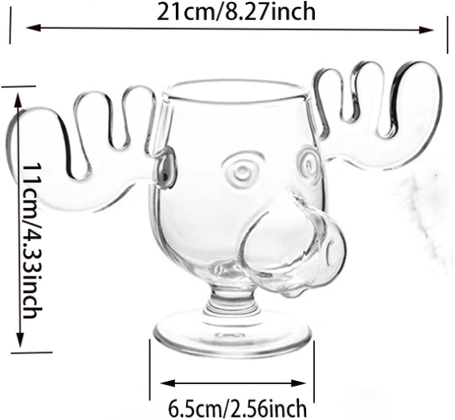 Taza de alce de ponche de huevo de Navidad, vasos de alce de Navidad, vacaciones de Navidad, película de vacaciones de Navidad, embalaje seguro de vidrio, tazas de café transparentes de 240 ml,