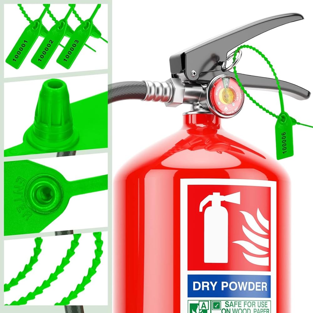 1000 etichette di sicurezza in plastica con sigilli per manomissioni, etichette di sicurezza numerate, fascette con zip, colore verde, facili da usare