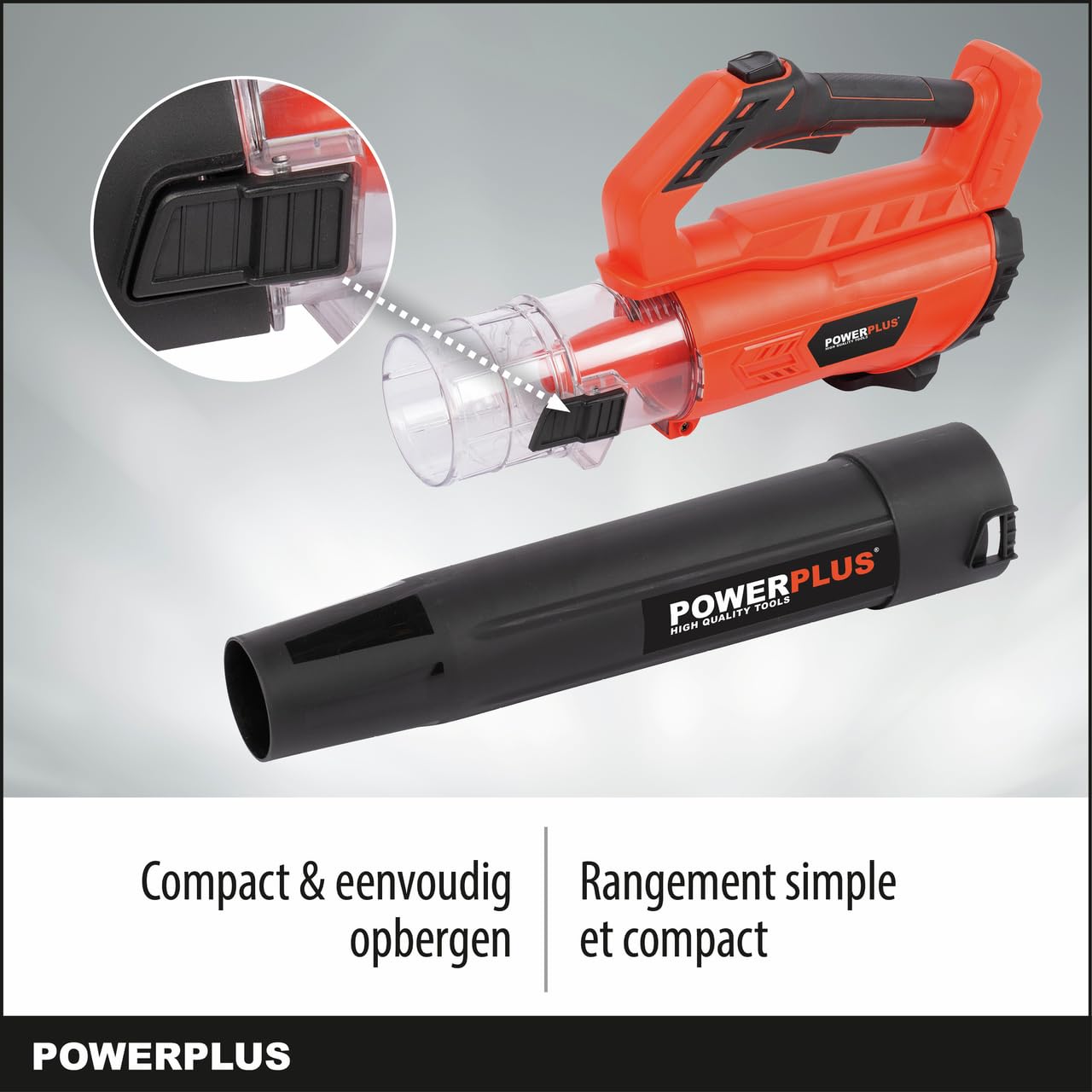 Powerplus POWEBG7521-20 V - Soffiatore per foglie a batteria, velocità massima dell'aria 145 km/h, attrezzi da giardino, senza batteria e caricatore