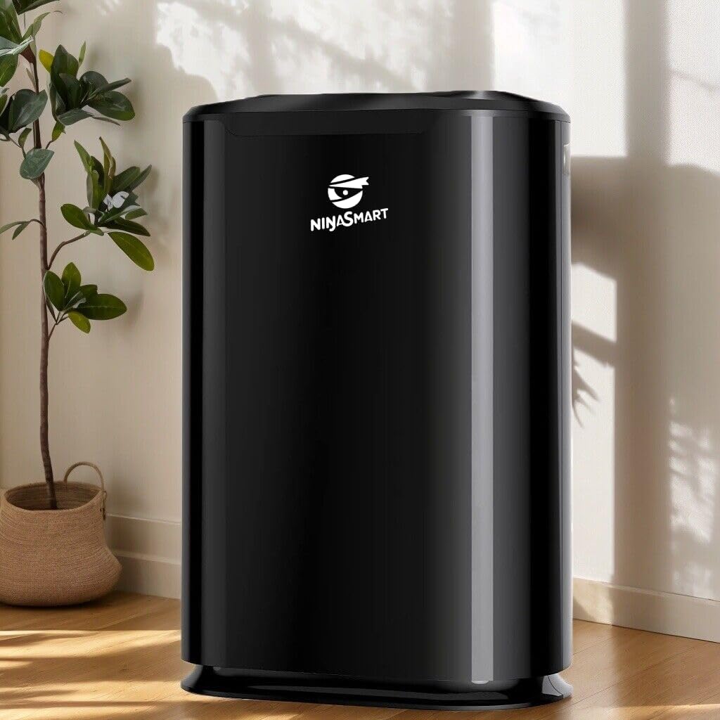 AirMax8L 19.4” 5-in-1 Large Room Air Purifier for Home, True HEPA Filter, Air Cleaner for Smokers, Pets, Eliminates Dust, Mold, Odor, VOCs, with Double Filtration System