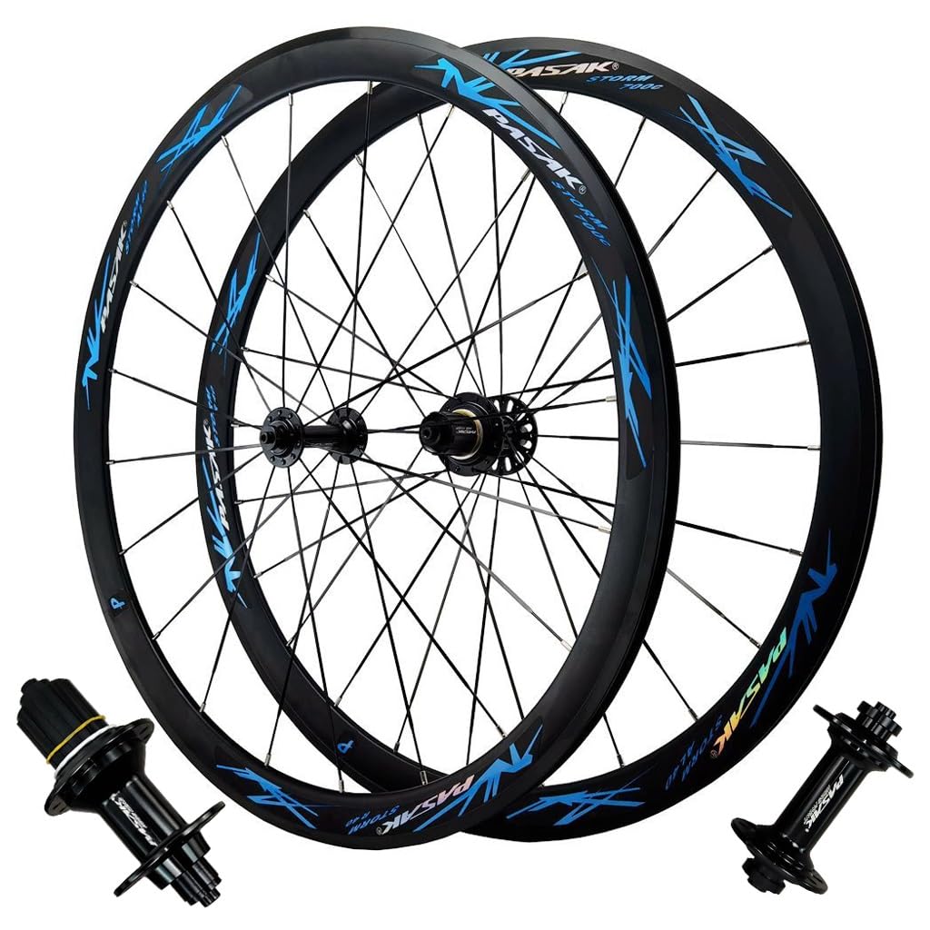 HOMSXPAC 700C Road Bike Wheelset 40MM Aluminium Alloy V Brake Front & Rear Bicycle Wheel Hybrid/Mountain Wheels 24H for 7-11 Speed
