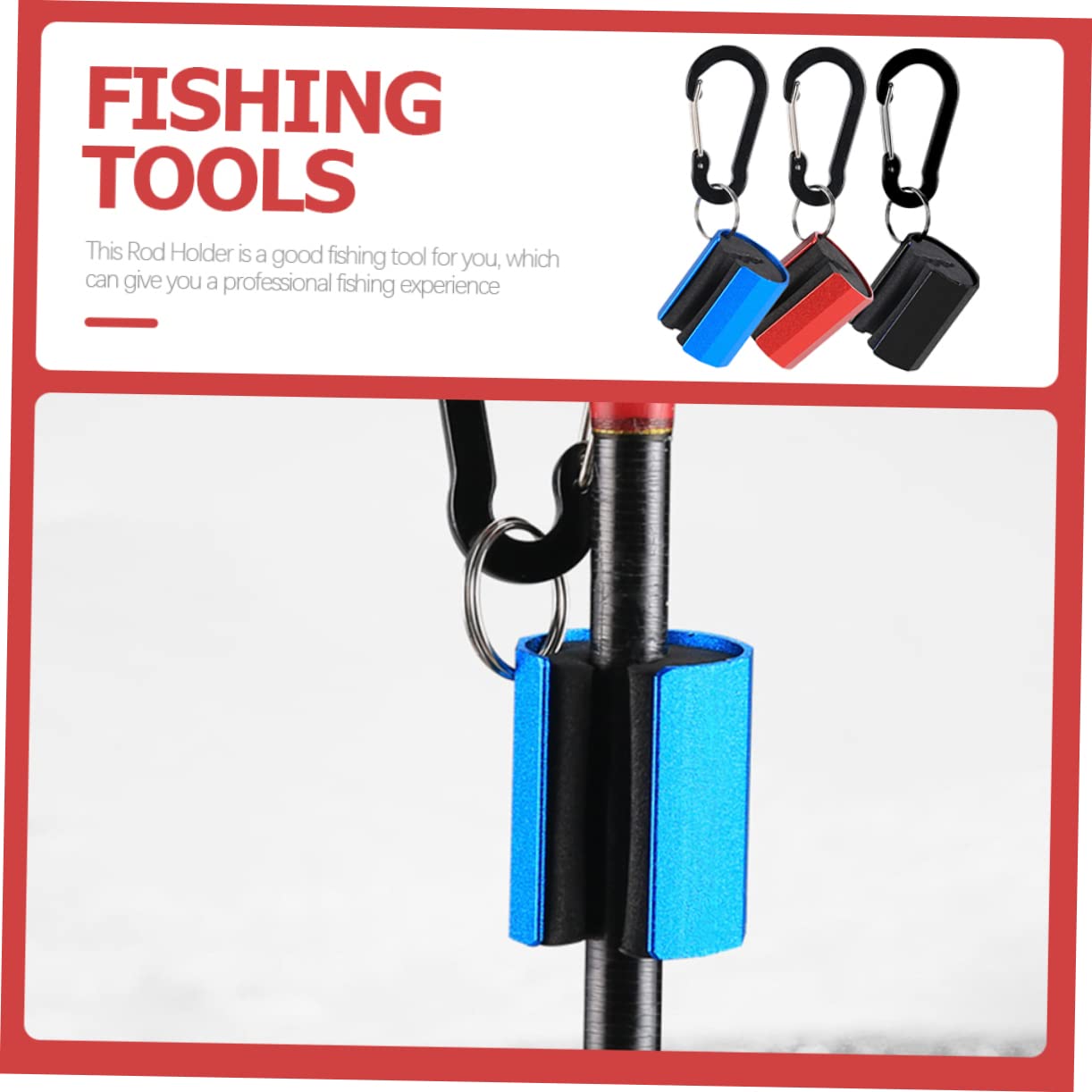 Sosoport Colgador de caña de Pescar Fishing Rod Bola Fija de caña de Pescar portátil bastidores de Almacenamiento de Postes Herramienta Soporte de caña de Pescar Aparejos de Pesca