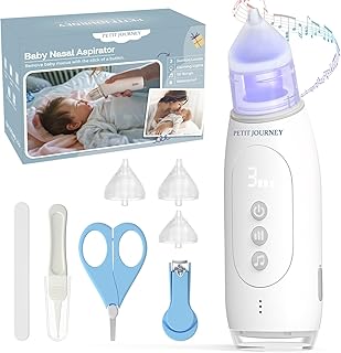 Electric Nasal Aspirator for Baby, Waterproof Electric Nose Suction for Baby, LCD Baby Nasal Aspirator, Booger Sucker for Baby & Toddler, Nose Aspirator for Babies with Music and Light